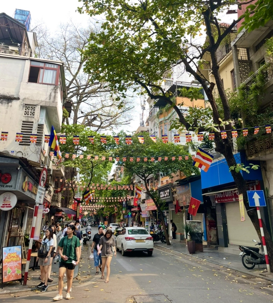 聖若瑟主教座堂周邊熱鬧街景與在林蔭道上行走的人們